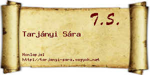 Tarjányi Sára névjegykártya