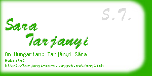 sara tarjanyi business card